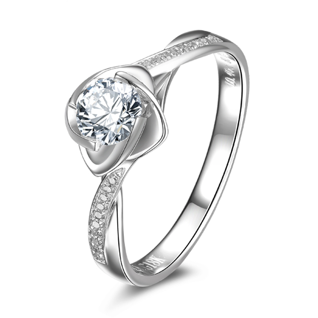 【玫瑰恋语】 18k金钻石女戒 戴梦得尊崇 戴梦得尊崇珠宝